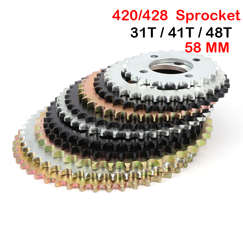 428 Chain - دراجة نارية 420/428 سلسلة 37T/41T/48T الأسنان